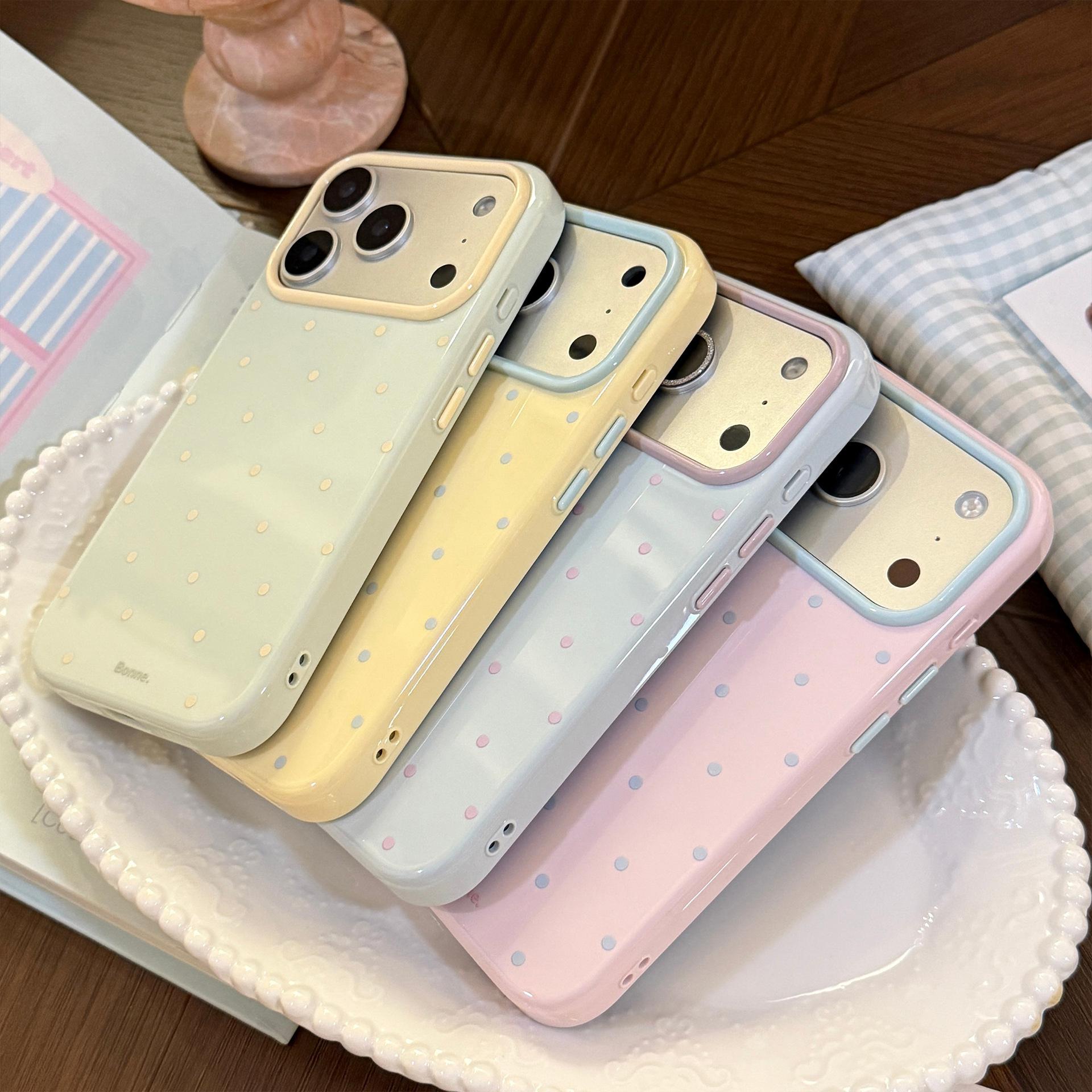 INS 한국식 물방울 무늬 캔디 컬러 소프트 TPU 폰 - Apple Iphone 15 Pro Max 리뷰 및 가격